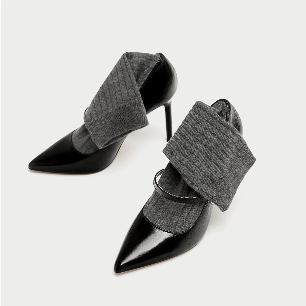 Sock Style High Heel Court Shoes, NWT - Picture 7 of 8